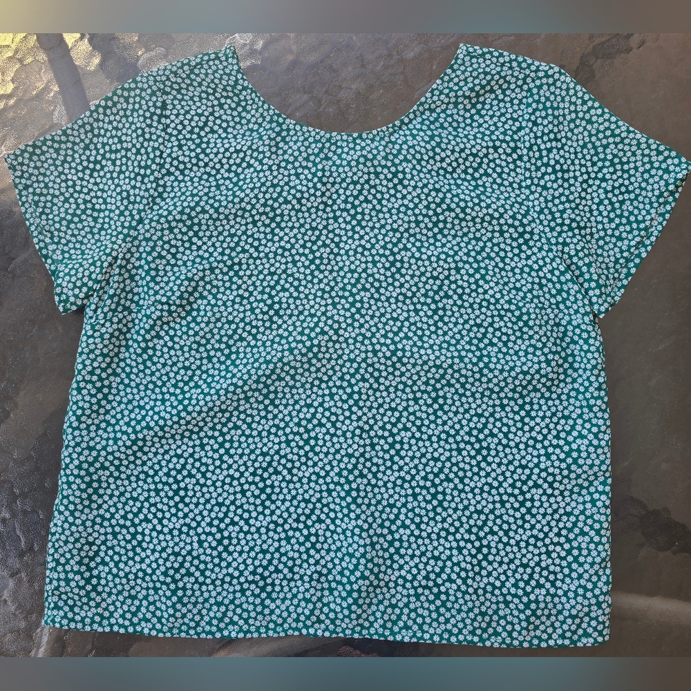 Abercrombie Ditsy Floral Tie-Back Blouse [X-SMALL]